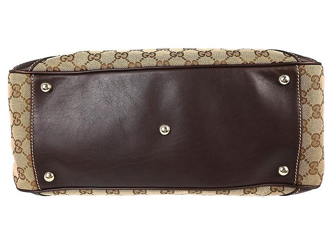 Gucci Bamboo Horsebit Canvas and Leather Marrone - vista 3