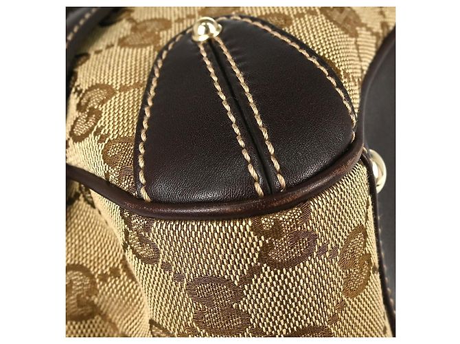 Gucci Bamboo Horsebit Canvas and Leather Marrone - vista 5