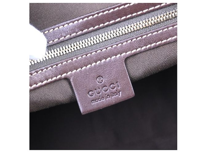 Gucci Bamboo Horsebit Canvas and Leather Marrone - vista 7