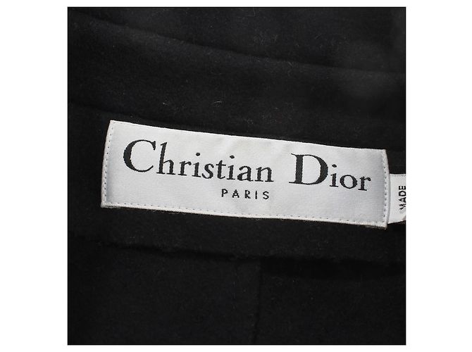 Christian Dior Abrigo de Lana Negro - vista 6