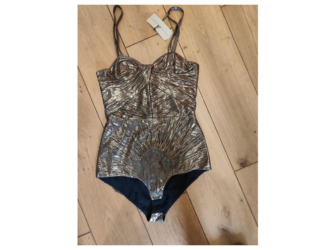 Burberry Metallic Ruched Bodysuit - Ansicht 6