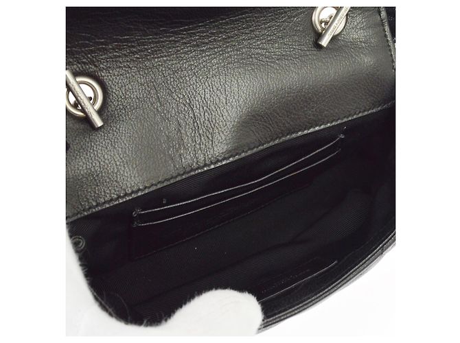 Autre Marque Saint Laurent Loulou Puffer Leather & Tulle Nero - vista 3