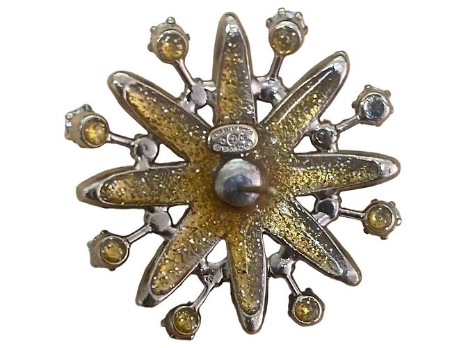 Orecchini Chanel Crystal Star White Blue Silver hardware Metal Glass - vista 4