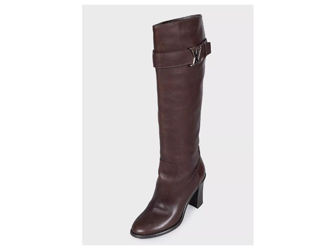 Louis Vuitton braune Monogram Lederstiefel EU 37 gebraucht - Ansicht 3
