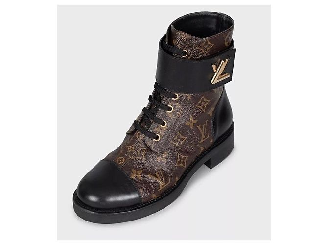Botines Louis Vuitton Monogram Canvas Leather 38.5 de segunda mano - vista 3