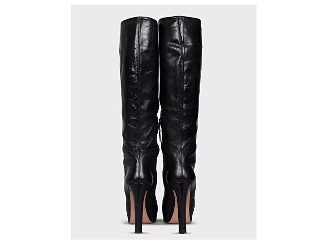 PRADA Black Leather Knee-High Boots — EU 38 Pre-owned - view 4