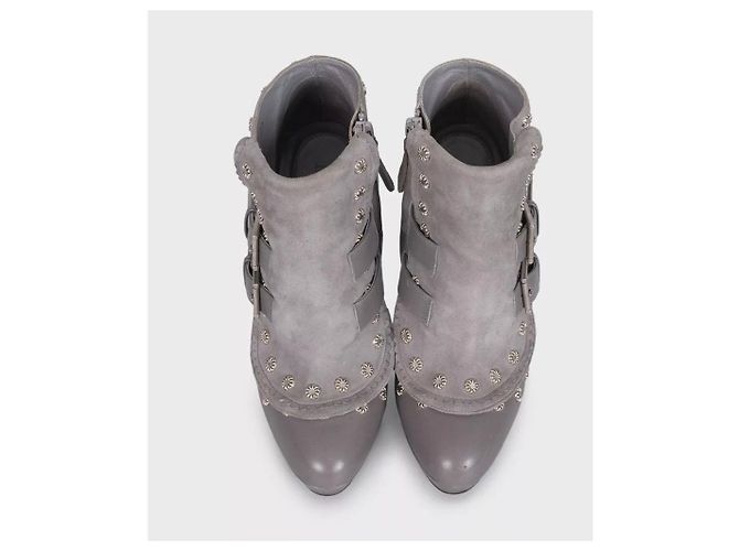 Stivaletti Alexander McQueen in pelle e camoscio grigio EU 37 usati - vista 2