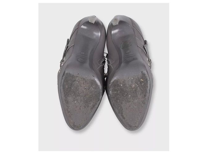 Stivaletti Alexander McQueen in pelle e camoscio grigio EU 37 usati - vista 5