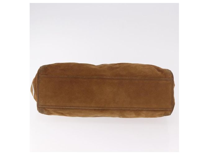 Bolsa Satchel Prada Pattina Pushlock em camurça Marrom - vista 4