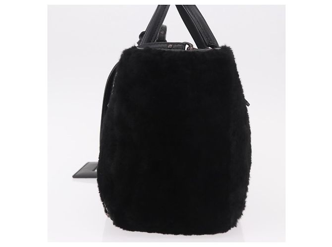 Balenciaga Papier A4 Classic Studs Shearling Medium Nero - vista 5