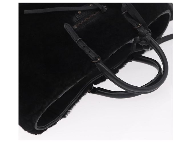 Balenciaga Papier A4 Classic Studs Shearling Medium Nero - vista 7