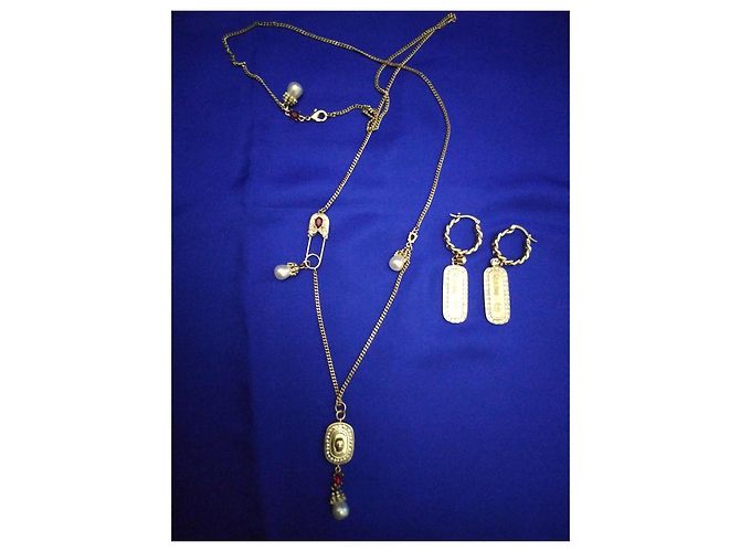 Set Gioielli Alexander McQueen Skull and Pearl D'oro - vista 11
