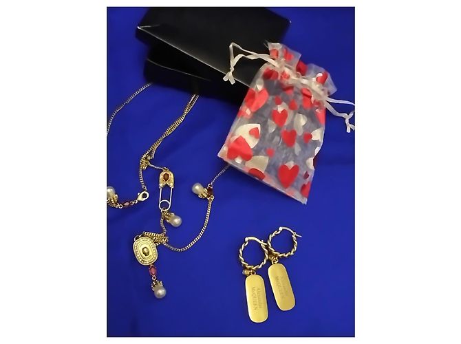 Set Gioielli Alexander McQueen Skull and Pearl D'oro - vista 2