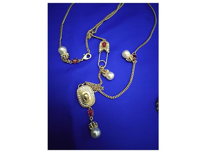 Set Gioielli Alexander McQueen Skull and Pearl D'oro - vista 5