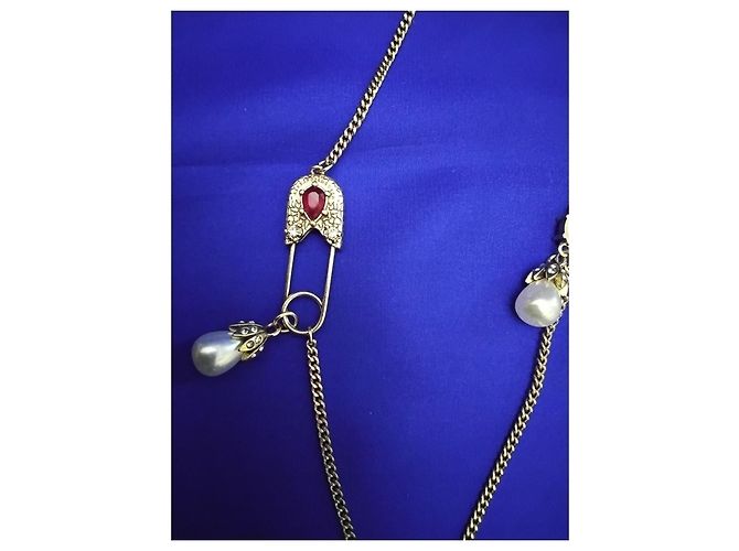 Set Gioielli Alexander McQueen Skull and Pearl D'oro - vista 7