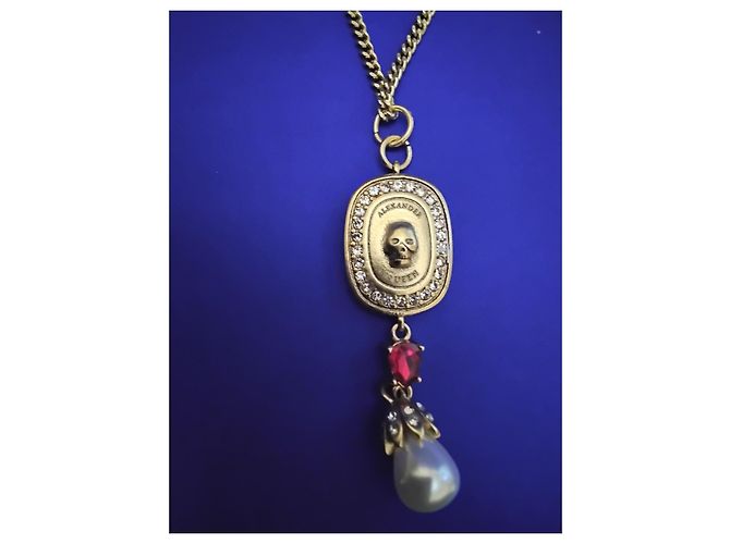 Set Gioielli Alexander McQueen Skull and Pearl D'oro - vista 9