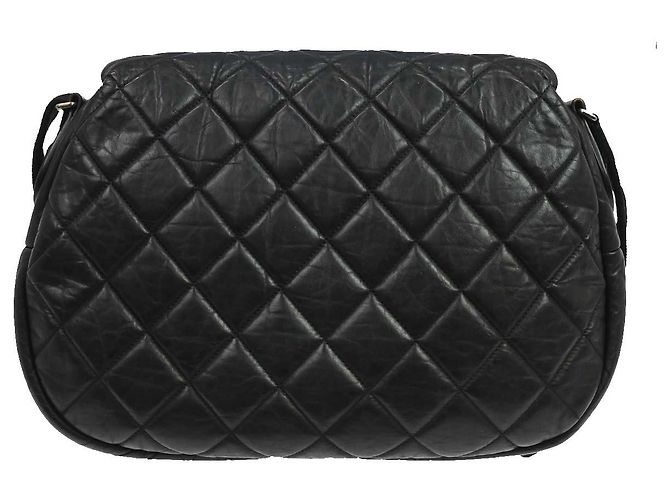 Chanel Expandable Flap Messenger Quilted Aged Calfskin Large Nero - vista 2