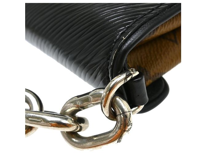 Louis Vuitton Pochette Kabuki in pelle Epi stampata e canvas Monogram Reverse Marrone - vista 5