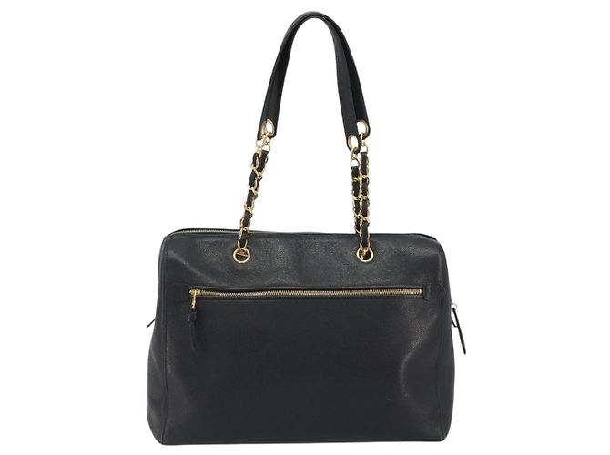 Chanel Timeless Chain Tote Caviar Large Nero - vista 2
