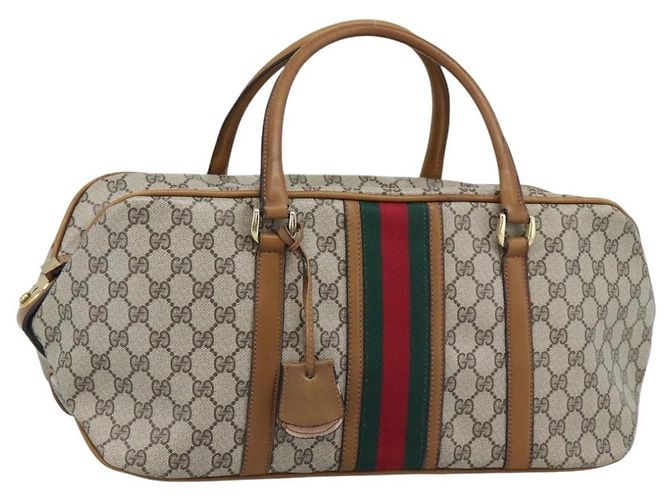 Gucci Zip Boston GG Canvas and leather Medium Beige - vista 3