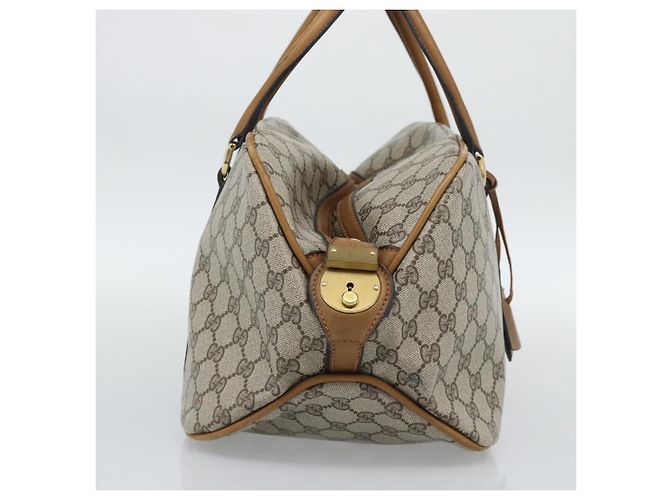 Gucci Zip Boston GG Canvas and leather Medium Beige - vista 5