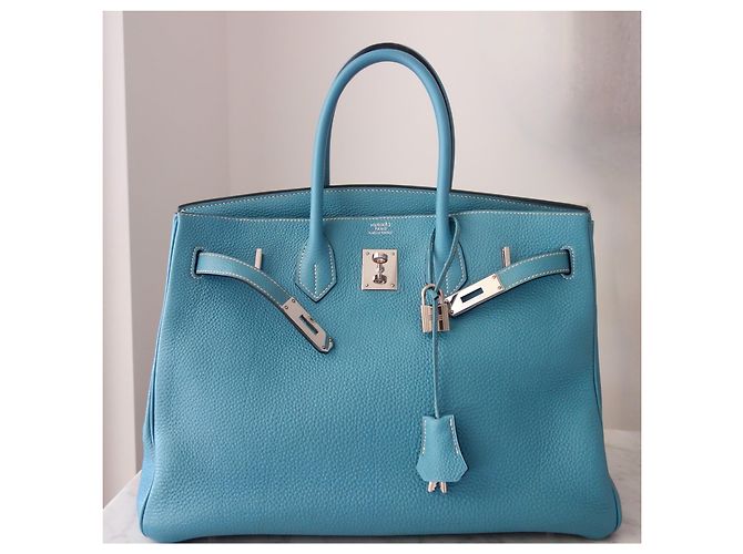 Hermès Birkin 35 Togo Pelle Bleu Jean Blu - vista 2