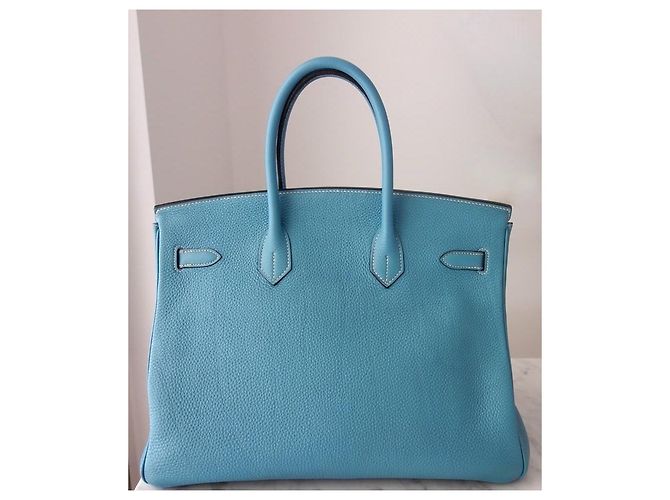 Hermès Birkin 35 Togo Pelle Bleu Jean Blu - vista 3
