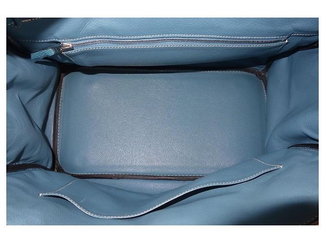 Hermès Birkin 35 Togo Pelle Bleu Jean Blu - vista 4
