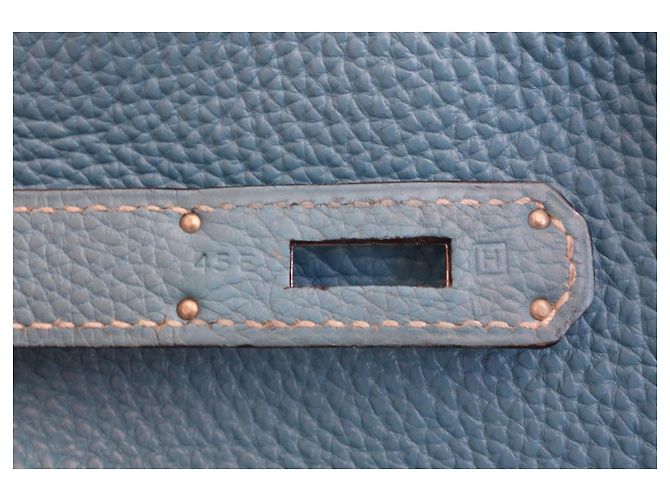Hermès Birkin 35 Togo Pelle Bleu Jean Blu - vista 5