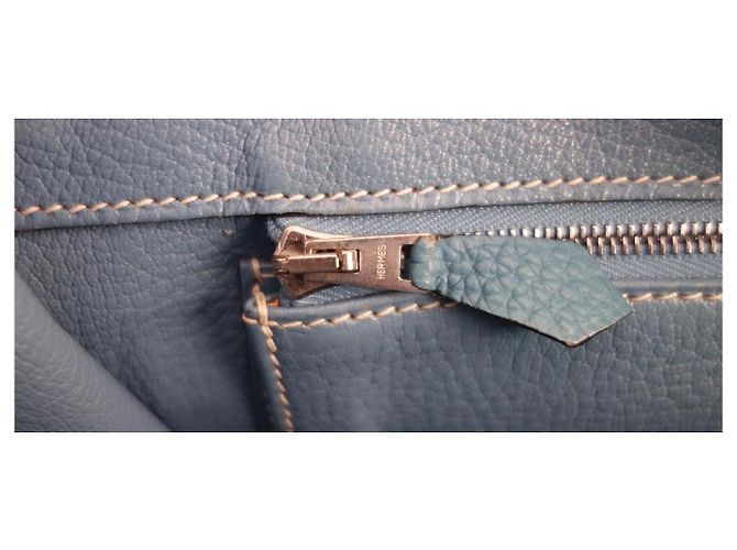 Hermès Birkin 35 Togo Pelle Bleu Jean Blu - vista 6