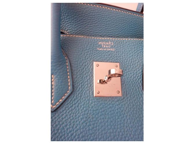 Hermès Birkin 35 Togo Pelle Bleu Jean Blu - vista 7