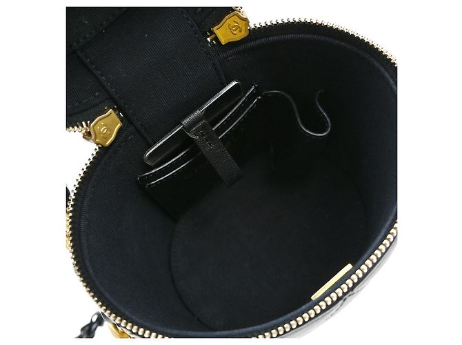 Chanel Side Note Vanity Case aus gestepptem Lammleder Small Schwarz - Ansicht 3