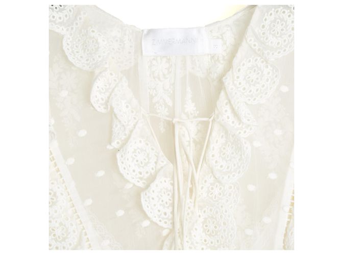 Zimmermann Seidenkleid Plumetis Maxi Ecru - Ansicht 2