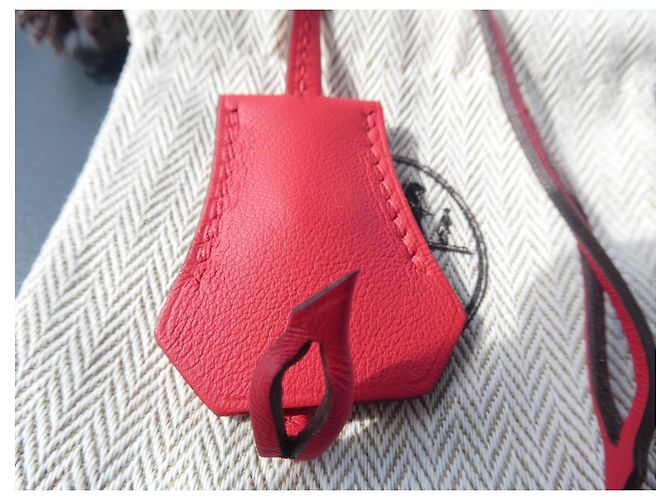 Hermès Clochette in pelle rossa Rosso - vista 2
