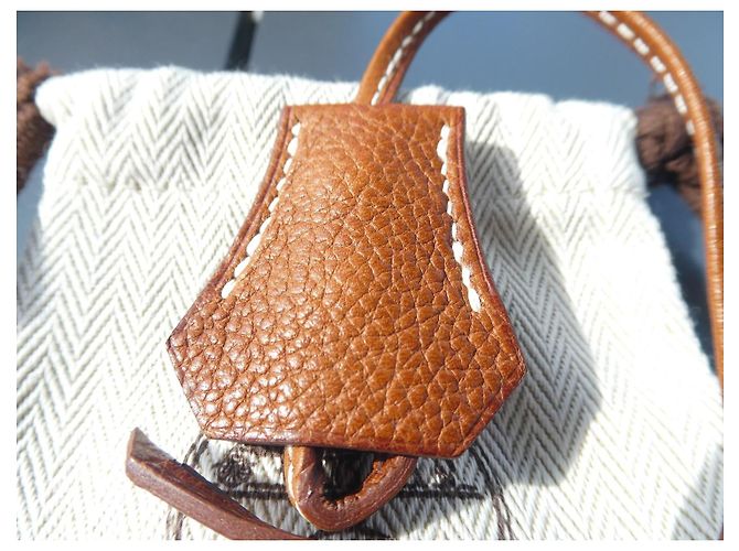 Hermès Charm in pelle marrone, clochette e tirette per borsa Kelly o Birkin - vista 2