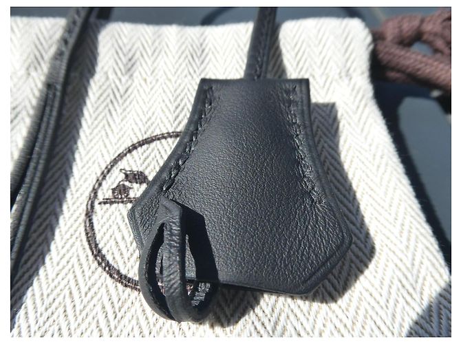 Hermès Leder-Clochette in Schwarz für Kelly oder Birkin - Ansicht 2