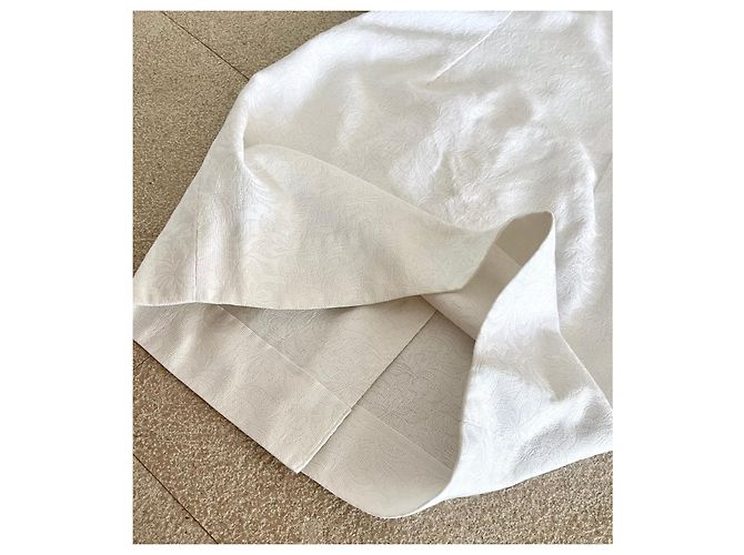 Autre Marque Weißes Mini-Trägerkleid aus Baumwoll-Piqué - Ansicht 10
