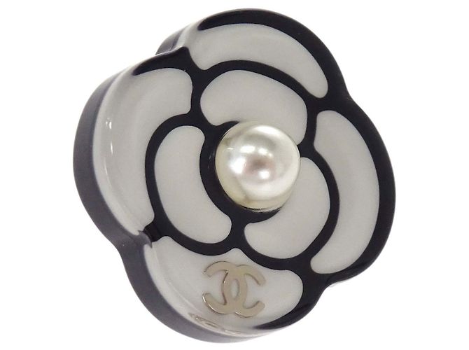 Chanel Camellia Stecker aus Kunststoff Weiß - Ansicht 3