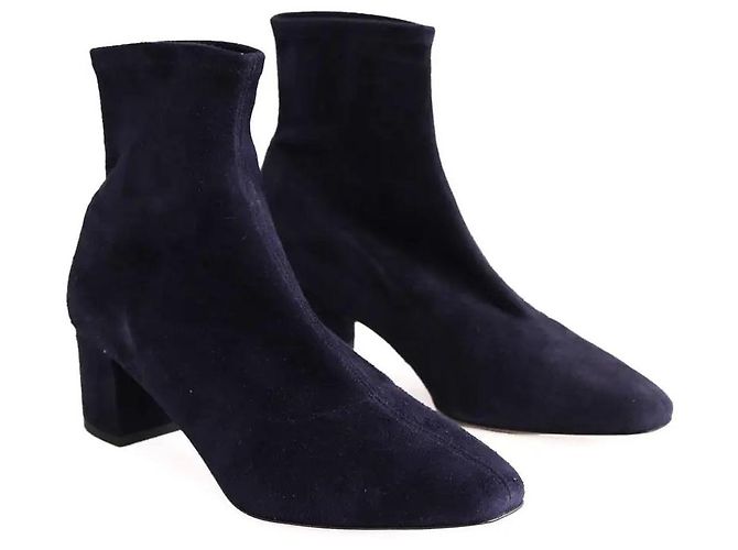 Stivaletti Lk Bennett Grove in camoscio blu navy - vista 3