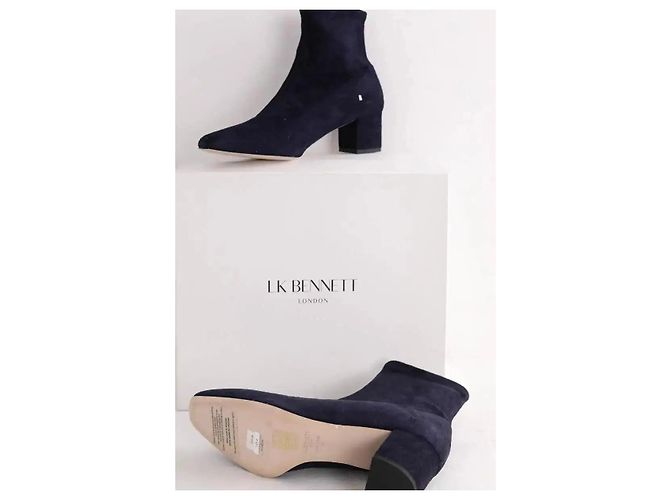 Stivaletti Lk Bennett Grove in camoscio blu navy - vista 6