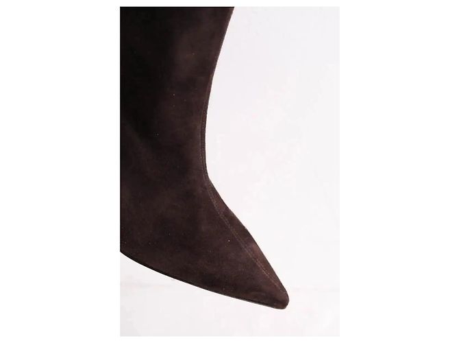 Botas Lk Bennett Astrid de ante marrón talla 41 Castaño - vista 4