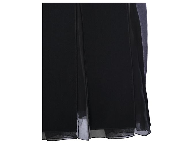 Abito Prada nero con pannelli in chiffon di seta semi-trasparente - vista 6