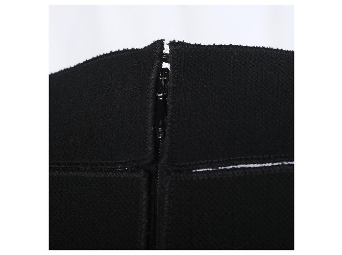 Abito Prada nero con pannelli in chiffon di seta semi-trasparente - vista 7