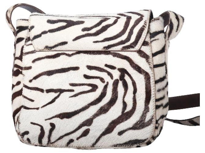 Bolso de hombro Prada con estampado de cebra Blanco - vista 3