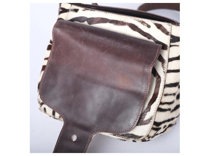 Bolso de hombro Prada con estampado de cebra Blanco - vista 6