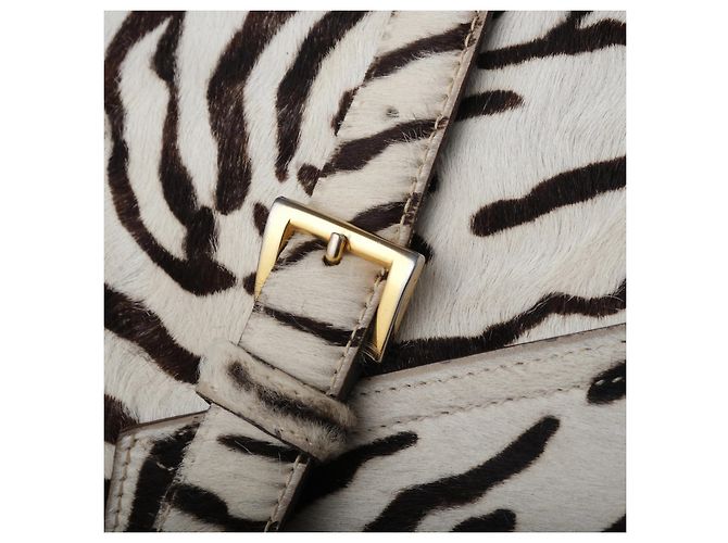 Bolso de hombro Prada con estampado de cebra Blanco - vista 7