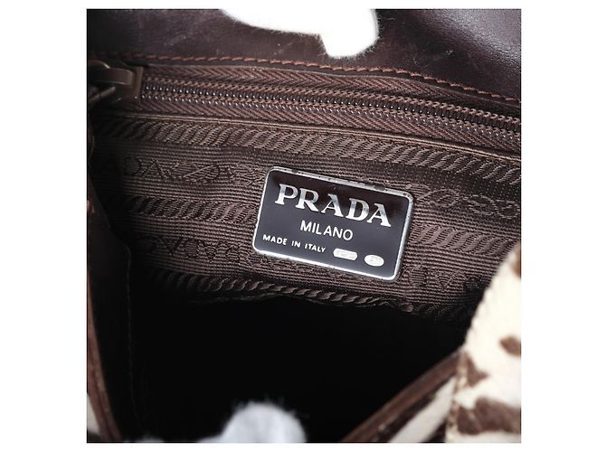 Bolso de hombro Prada con estampado de cebra Blanco - vista 8