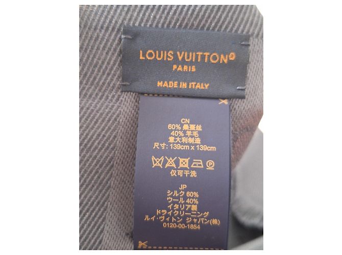 Louis Vuitton Bufanda MNG Clásica Monograma Gris Gris antracita - vista 3