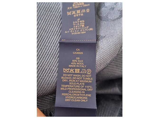 Louis Vuitton Bufanda MNG Clásica Monograma Gris Gris antracita - vista 4