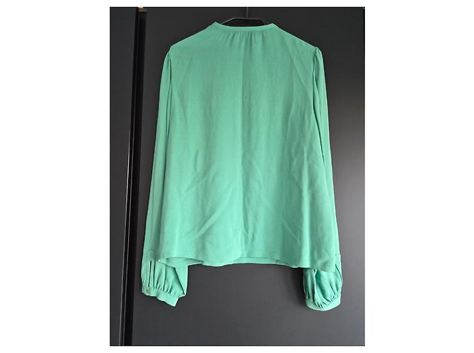 Blusa de seda verde com recortes Diane von Furstenberg - vista 6